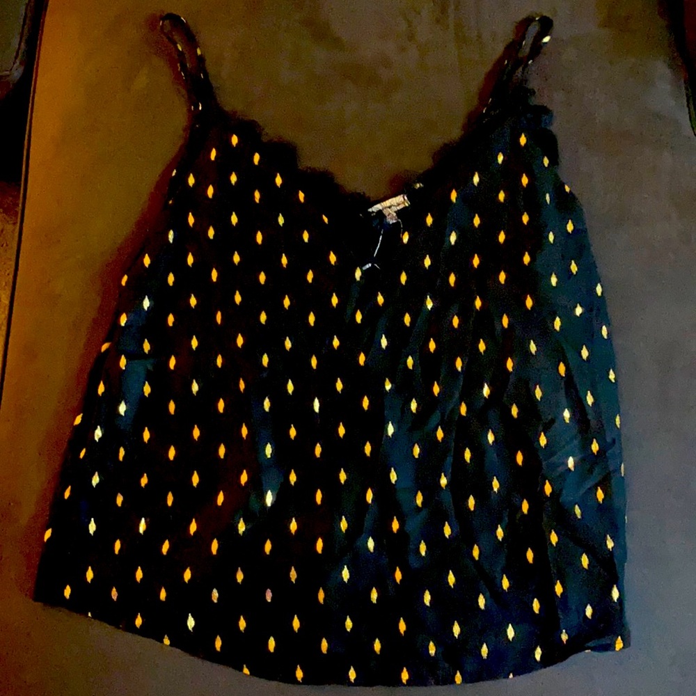 Black camisole with lace detailing NWT